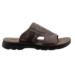 Slip resistant Open-Toe Slide Dark Brown